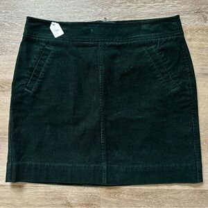 LOFT Dark Green Corduroy Pencil Skirt with Pockets